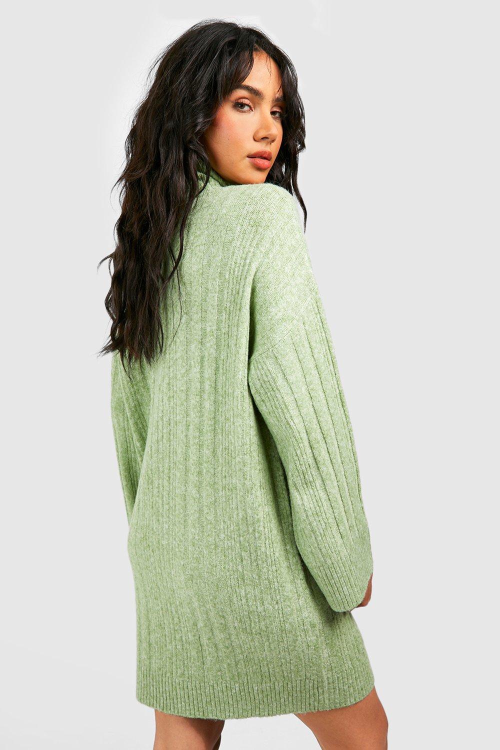 Green knit sales sweater dress